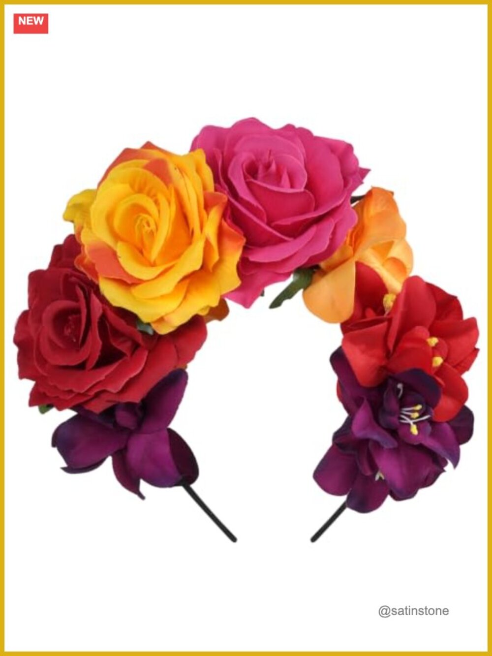 Day of the Dead Rose Flower Crown Headband Mexican Costume Headpiece